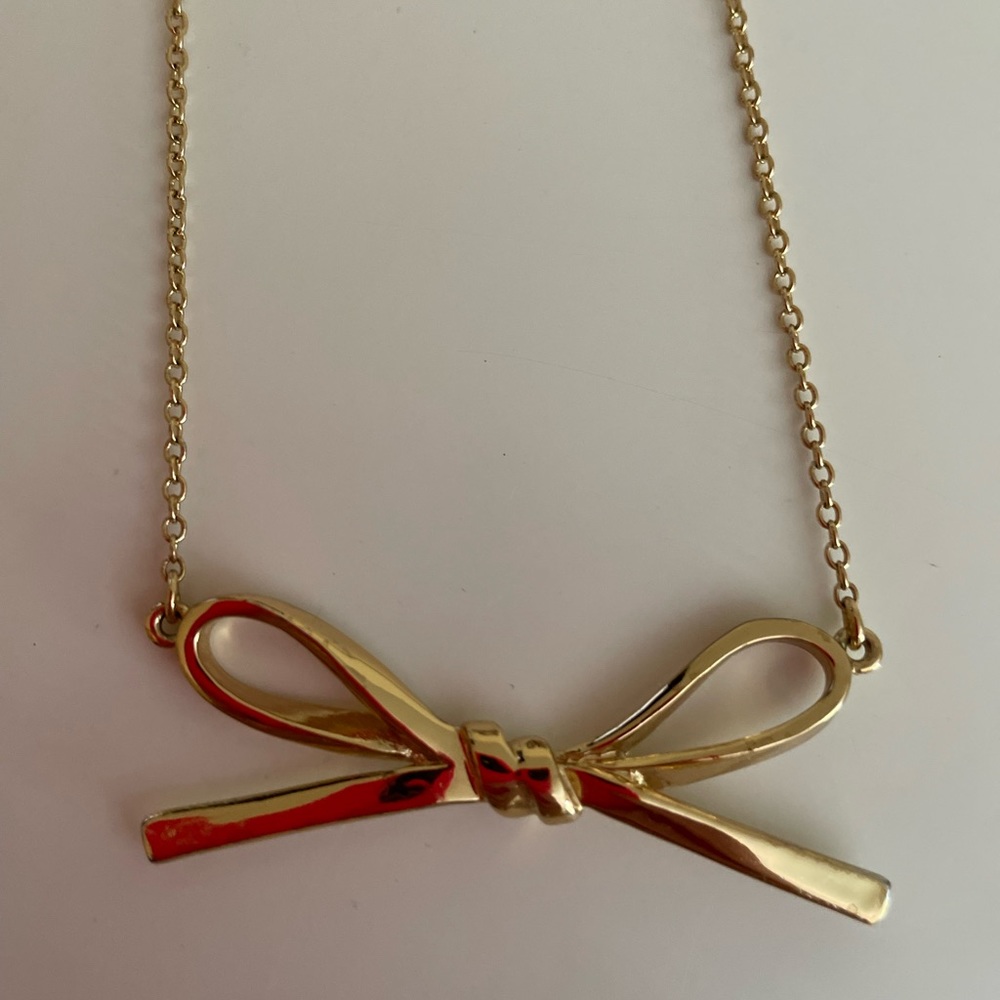Kate Spade Long Gold Bow Necklace - Picture 2 of 5